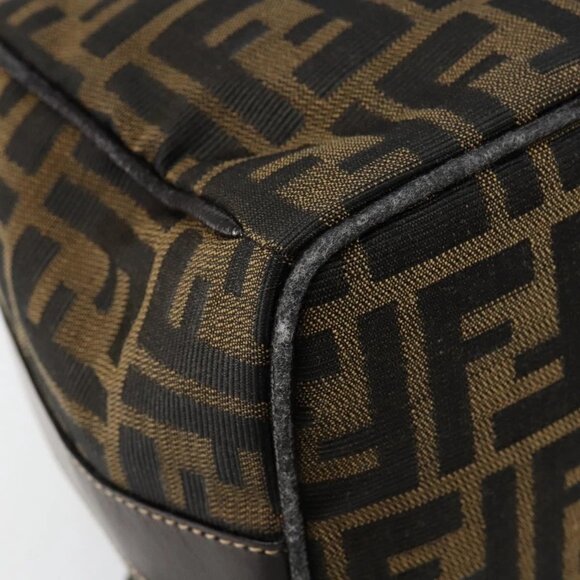 FENDI Zucca Canvas Vanity Hand Bag Black Brown Auth bs29458 - Picture 5 of 16